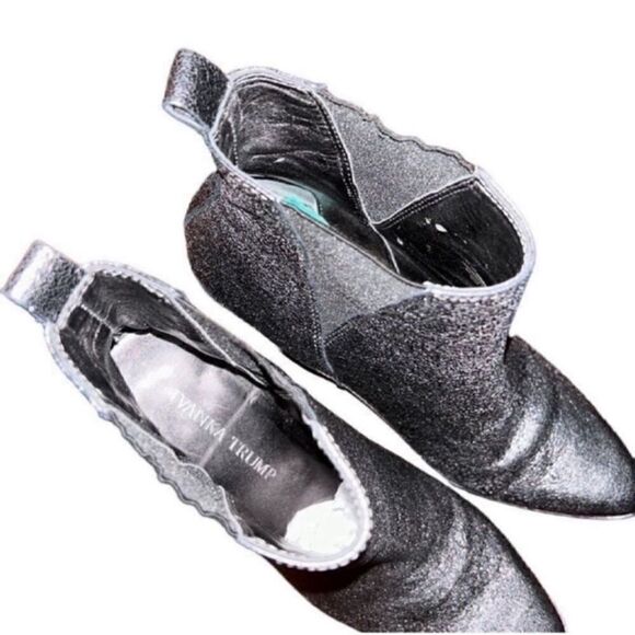 Ivanka Trump Pewter Leather Ankle Boots Size 6.5M) - Picture 5 of 8